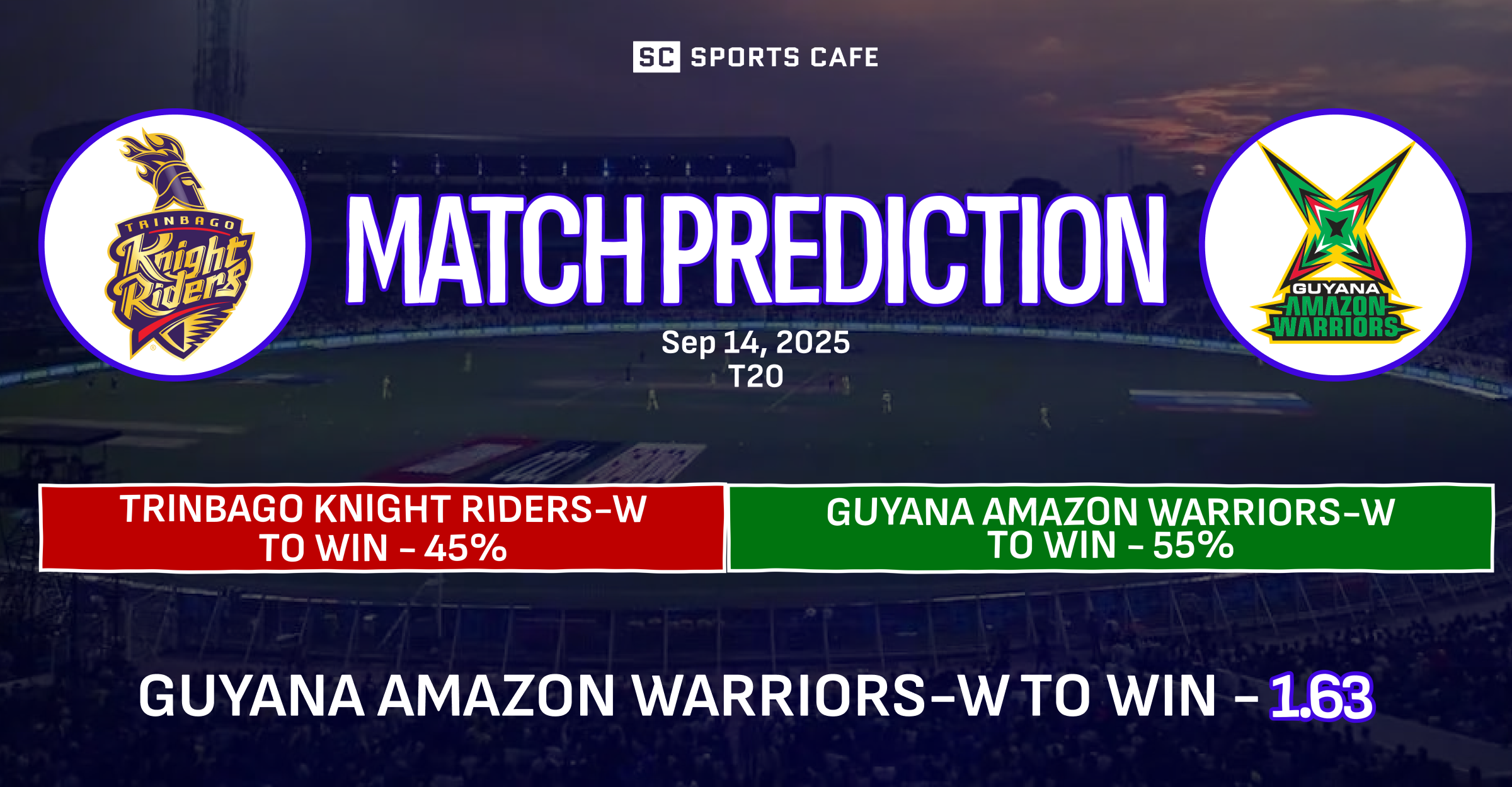 Guyana Amazon Warriors-W vs Trinbago Knight Riders-W Match Prediction